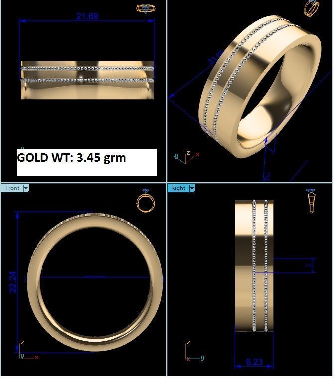 Solitaire Engagement Wedding Ring 3D print model_8