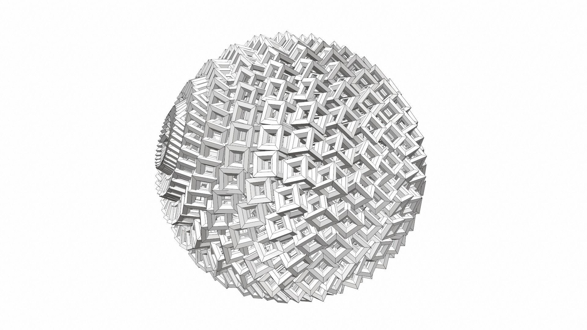 Abstract geometric sphere 03e 3D model_12