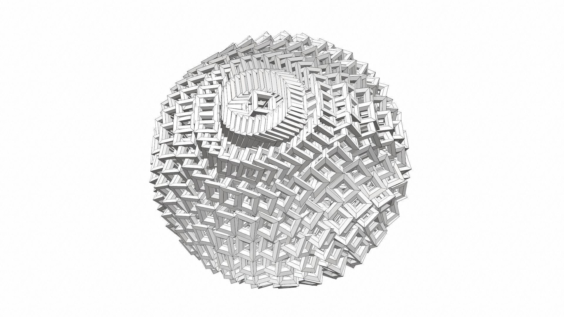 Abstract geometric sphere 03e 3D model_10