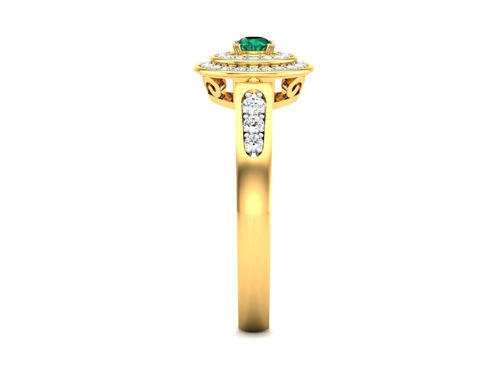 Solitaire Wedding Engagement Ring 3D print model_7
