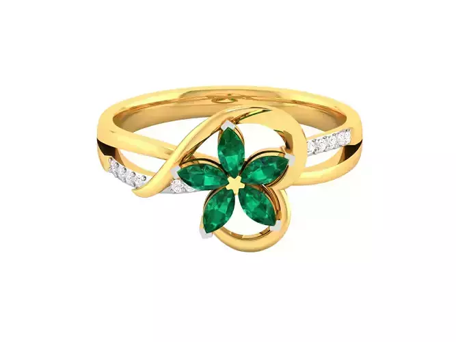 Solitaire Wedding Engagement Marquise Stone Ring 3D print model