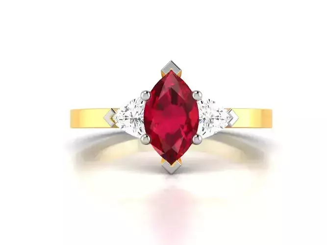 Solitaire Wedding Engagement Marquise Ring 3D print model