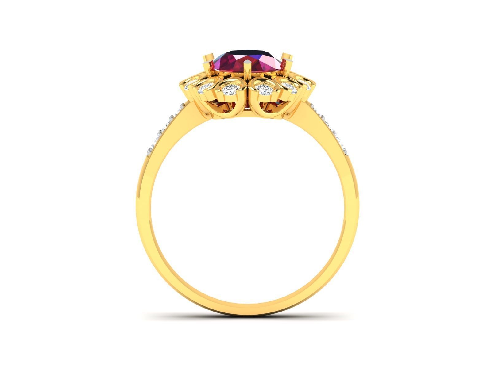 Solitaire Wedding Engagement Ring 3D print model_4