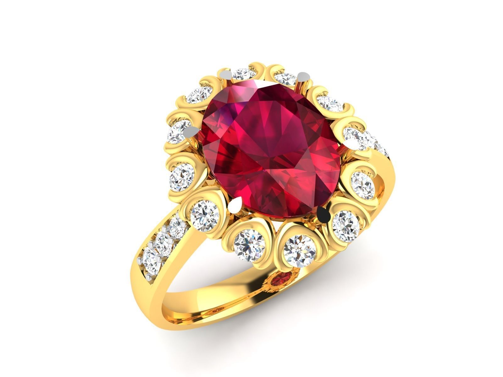 Solitaire Wedding Engagement Ring 3D print model_2