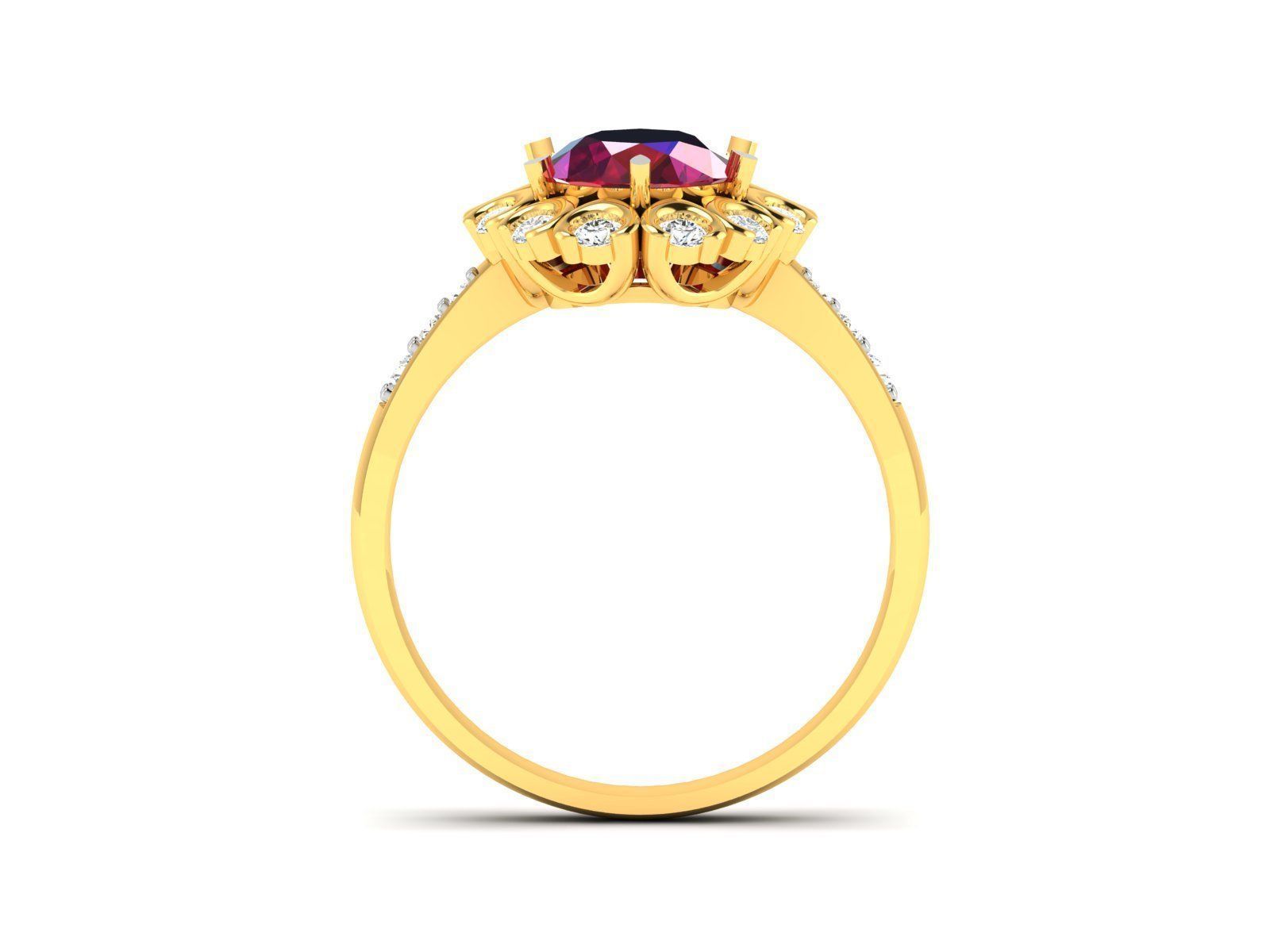 Solitaire Wedding Engagement Ring 3D print model_3