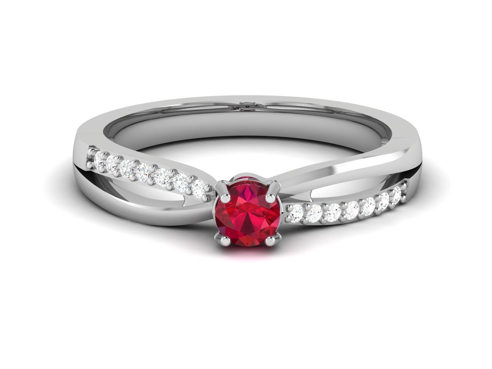 Solitaire Wedding Engagement Ring 3D print model_8