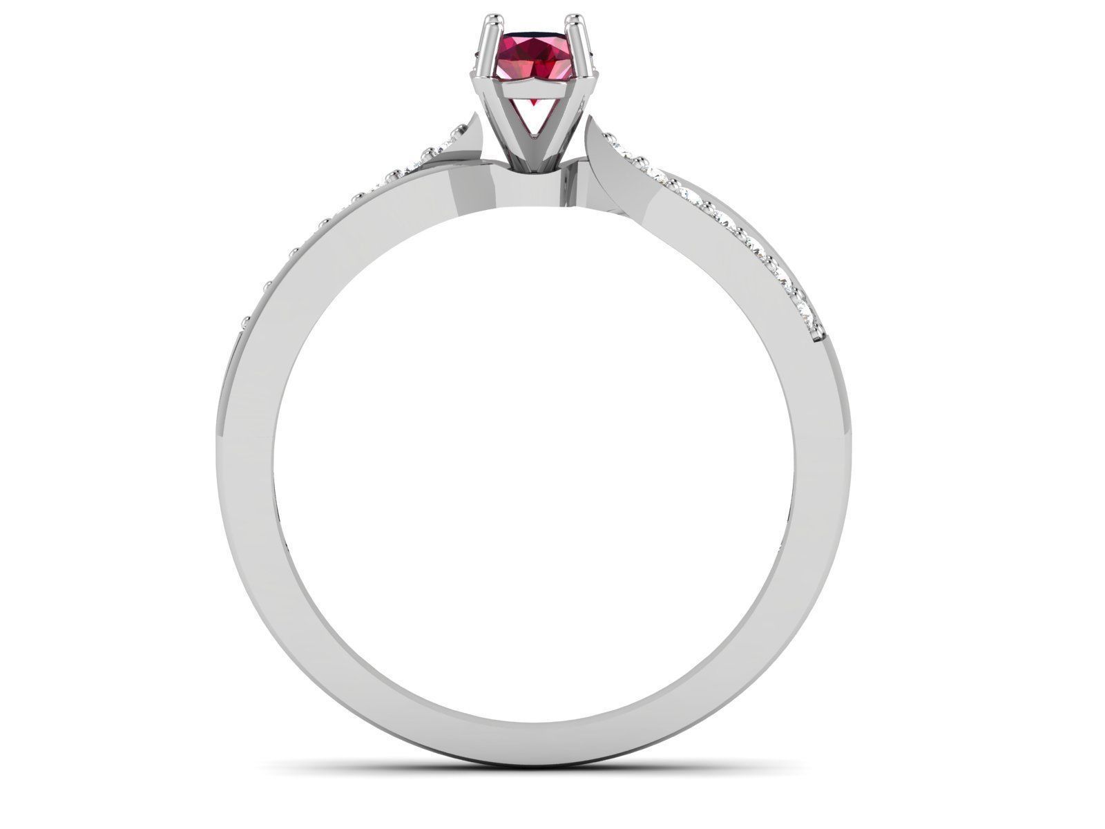 Solitaire Wedding Engagement Ring 3D print model_3