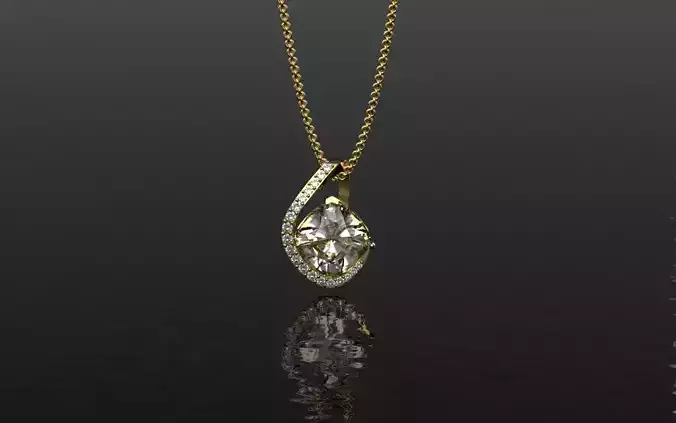 Unique Cushion Pendant - 3D Jewelry - PG-453 3D print model