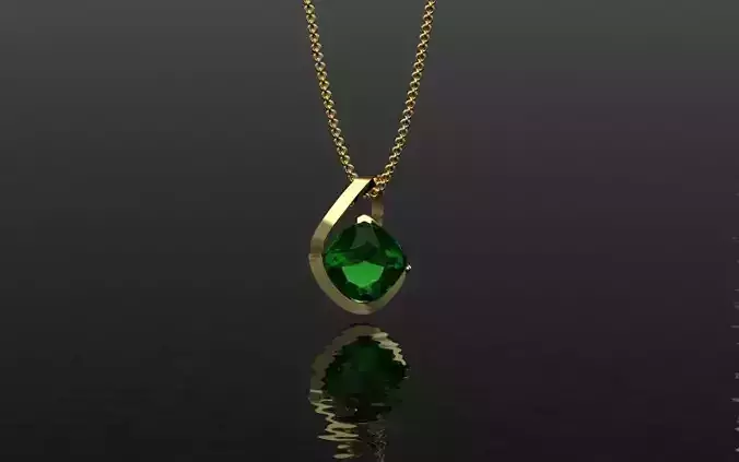 Unique Cushion Pendant - 3D Jewelry - PG-462