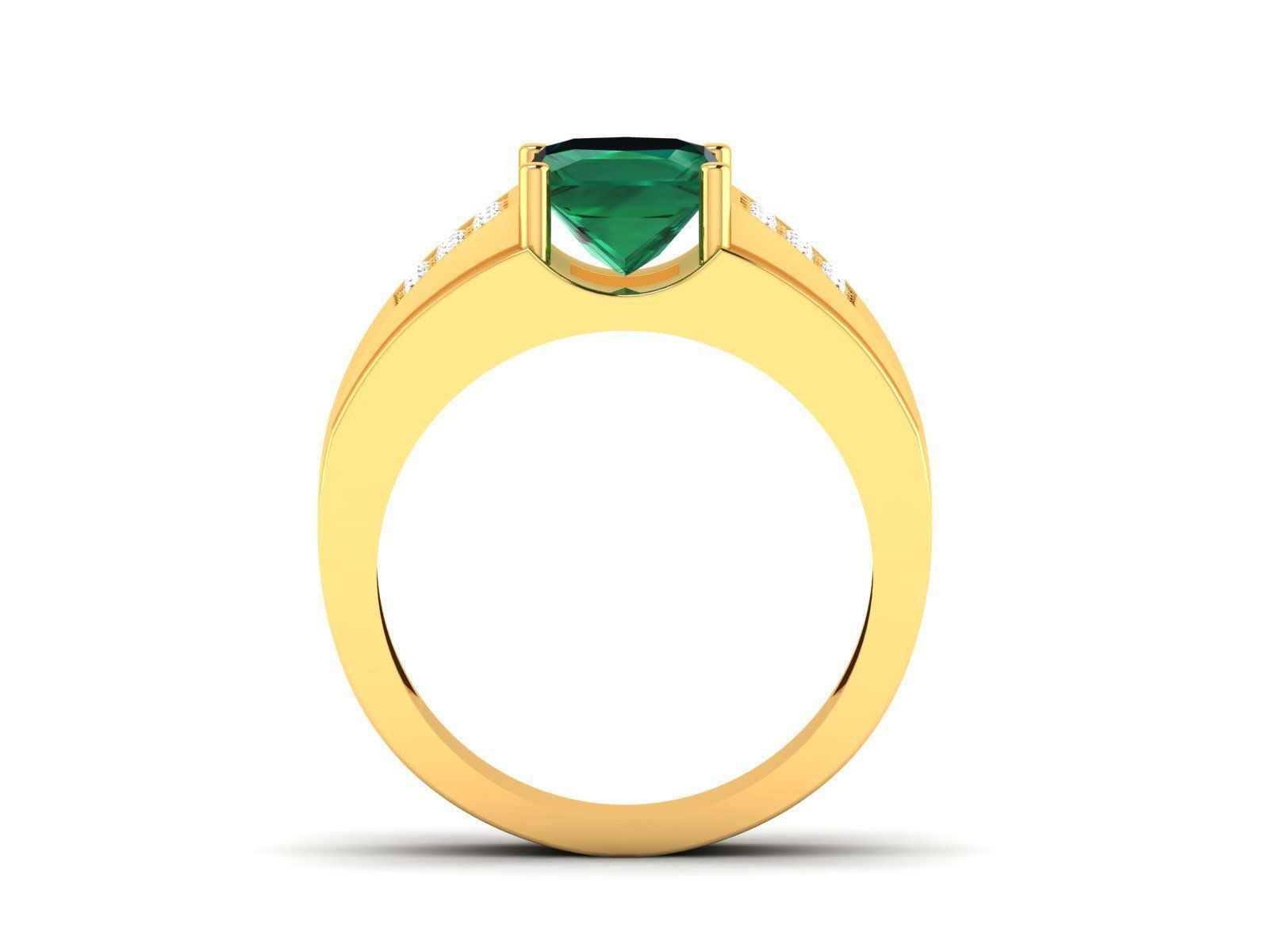 Solitaire Engagement Princess Ring 3D print model_2