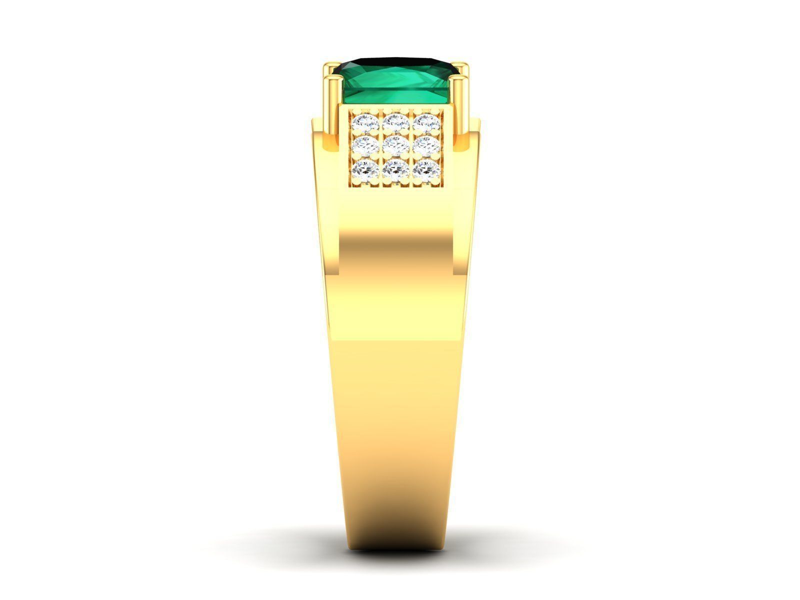 Solitaire Engagement Princess Ring 3D print model_4