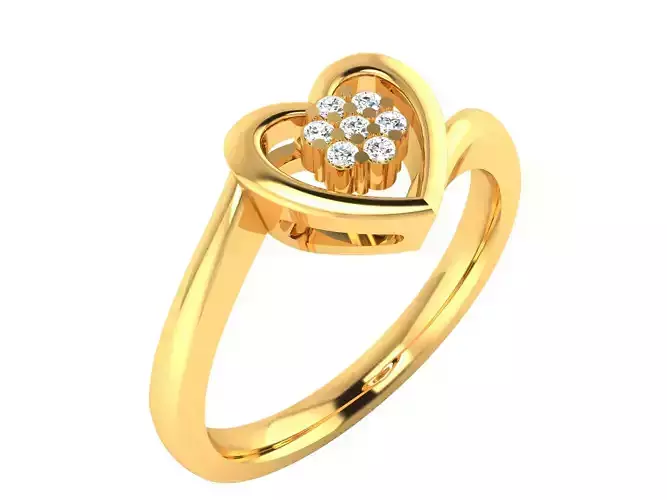 Solitaire Engagement Heart Ring