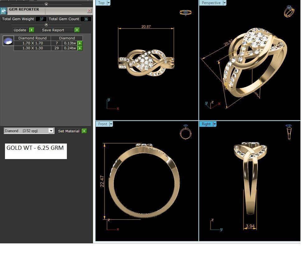 Solitaire Engagement Ring 3D print model_6