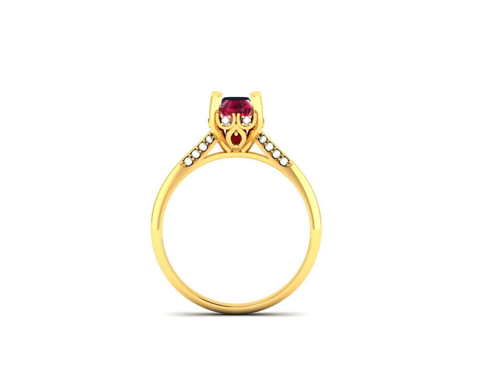 Solitaire Engagement Ring 3D print model_5