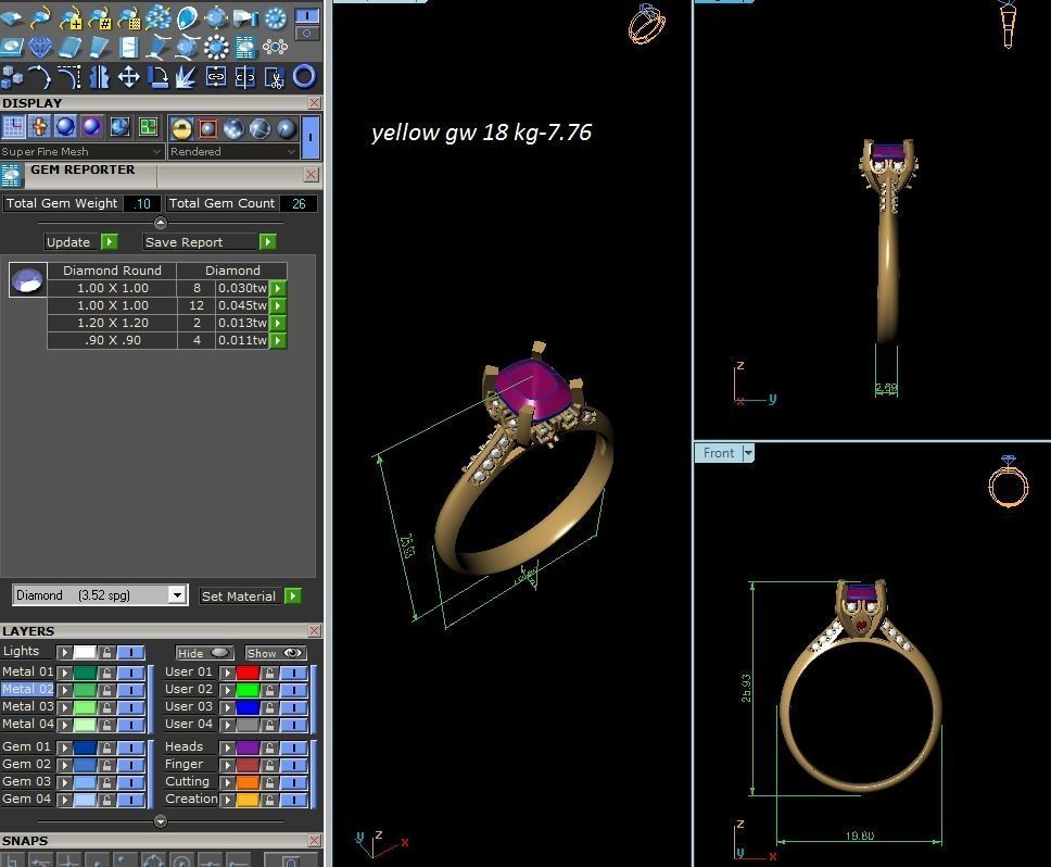 Solitaire Engagement Ring 3D print model_13
