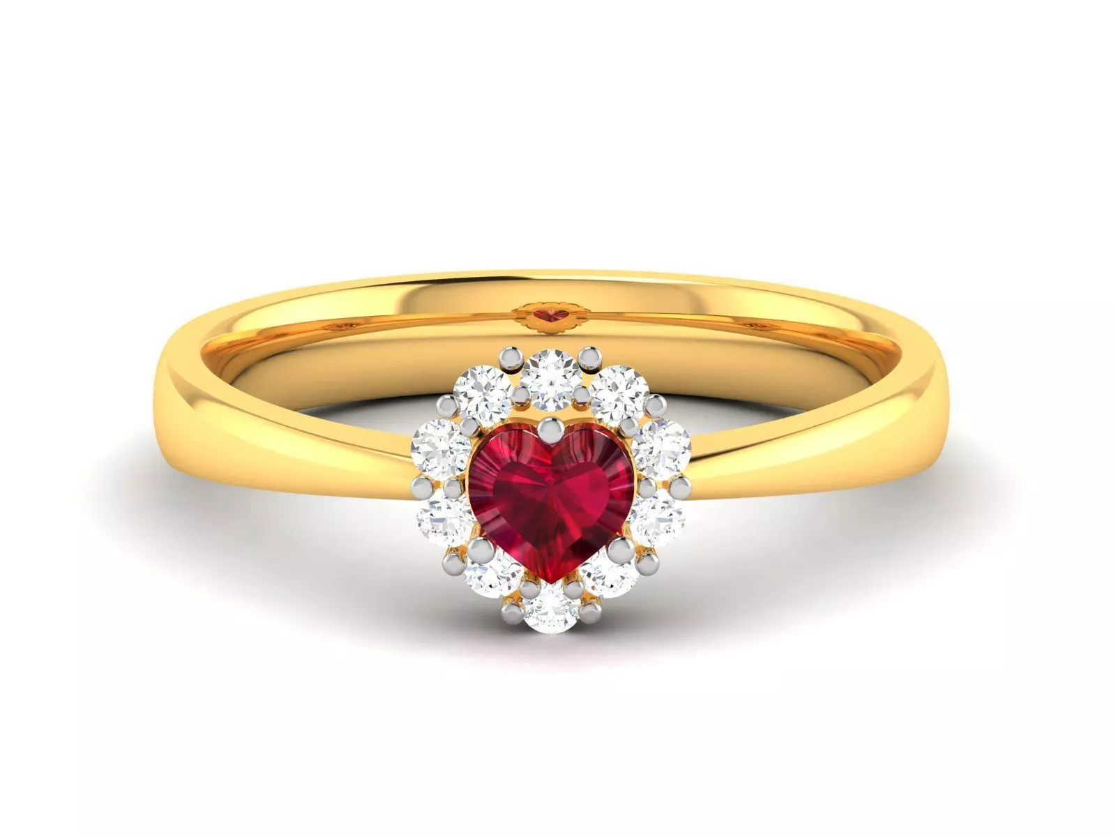 Solitaire Engagement Heart  Rings 3D print model_0