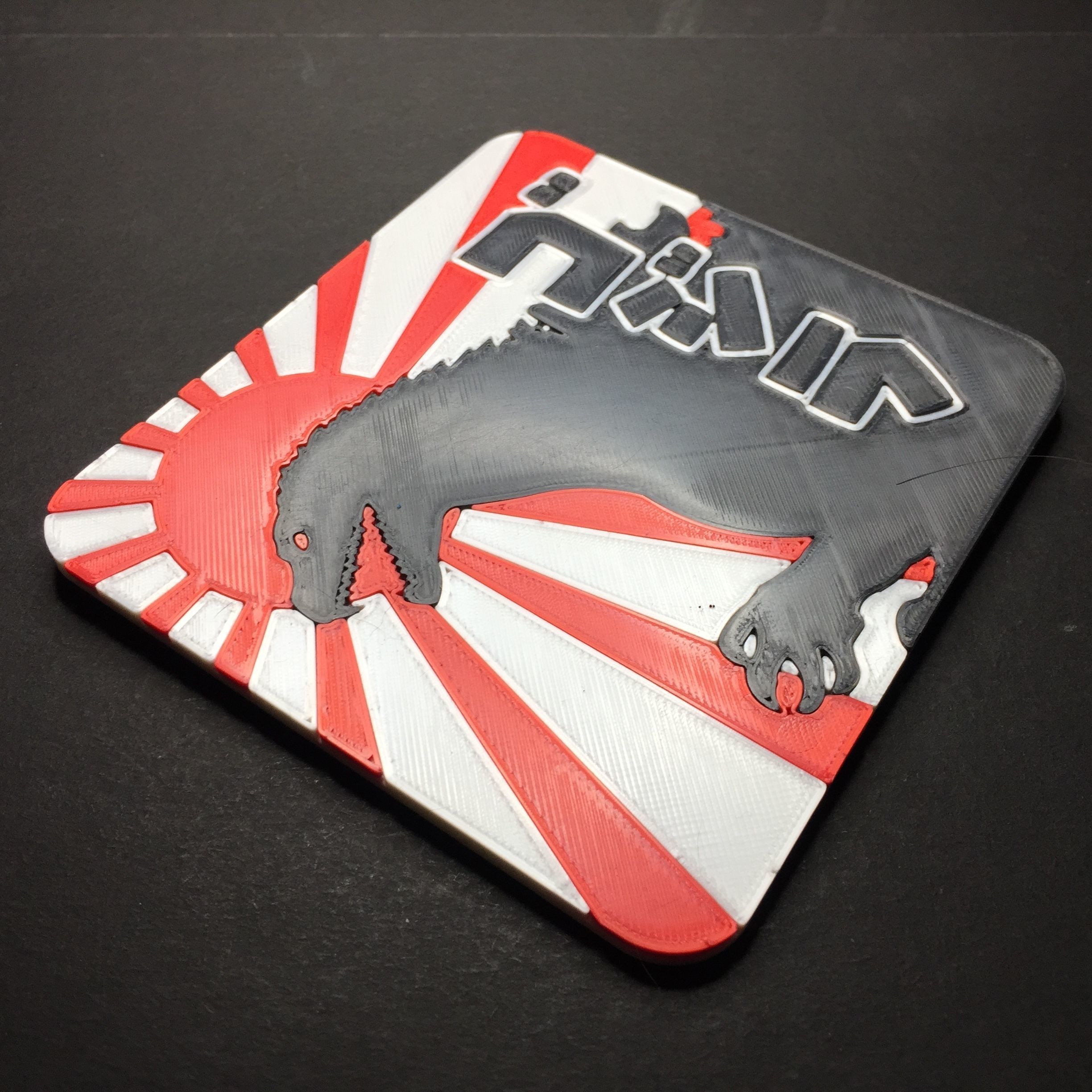 Gojira Coaster 3D print model_9