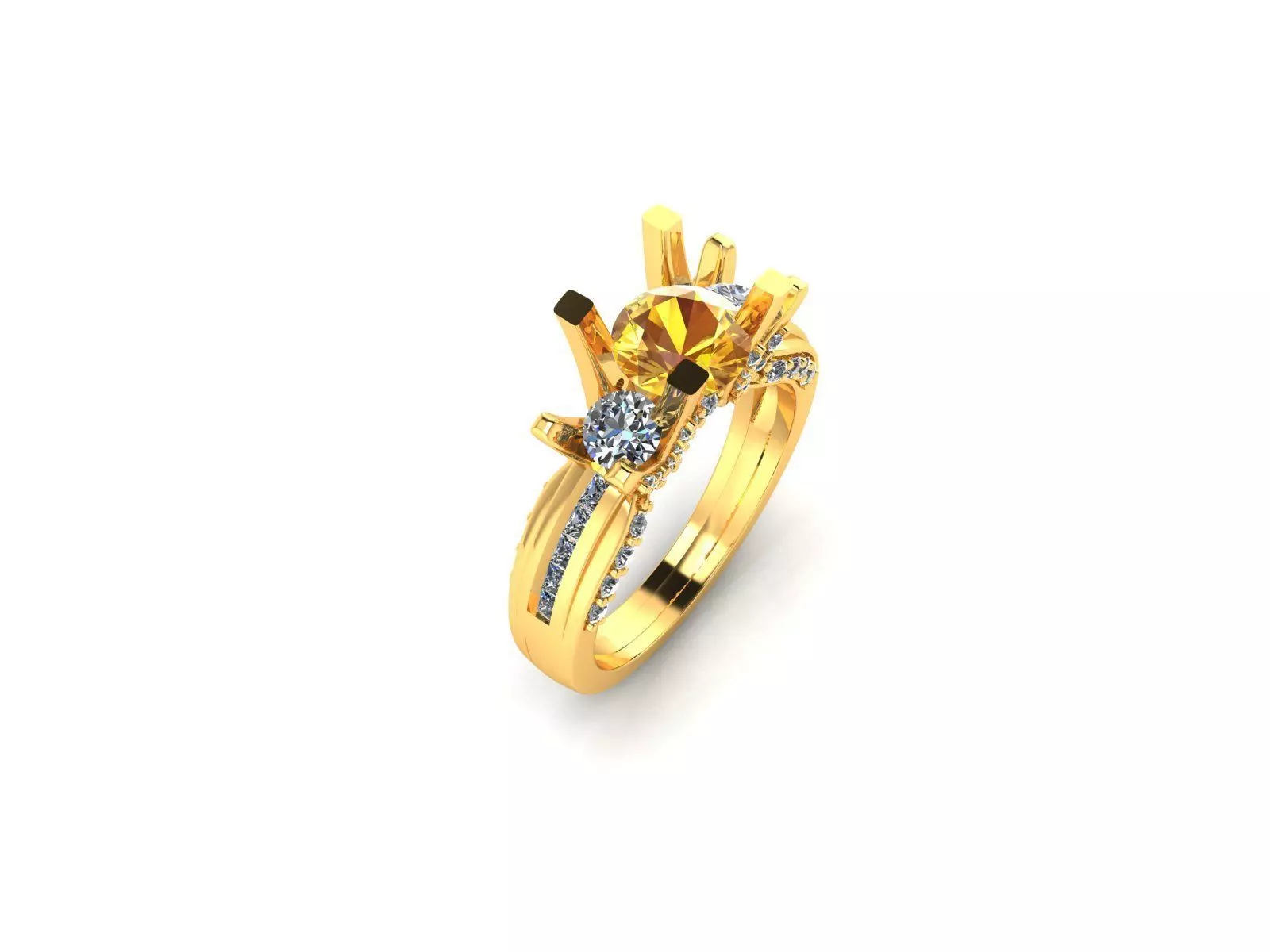 Solitaire Engagement Ring 3D print model_0
