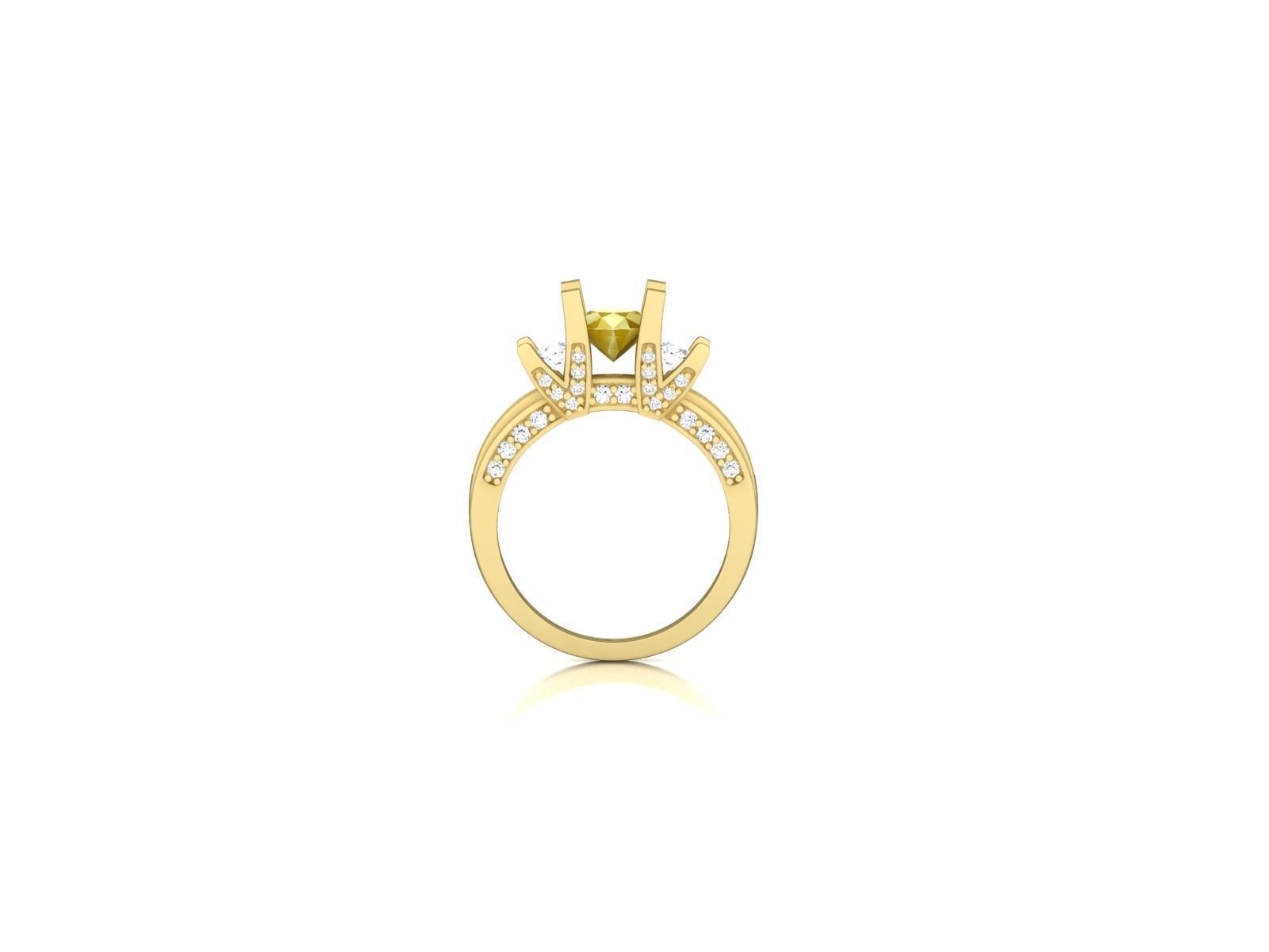 Solitaire Engagement Ring 3D print model_4