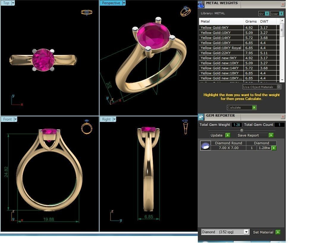 Solitaire Engagement Ring 3D print model_6