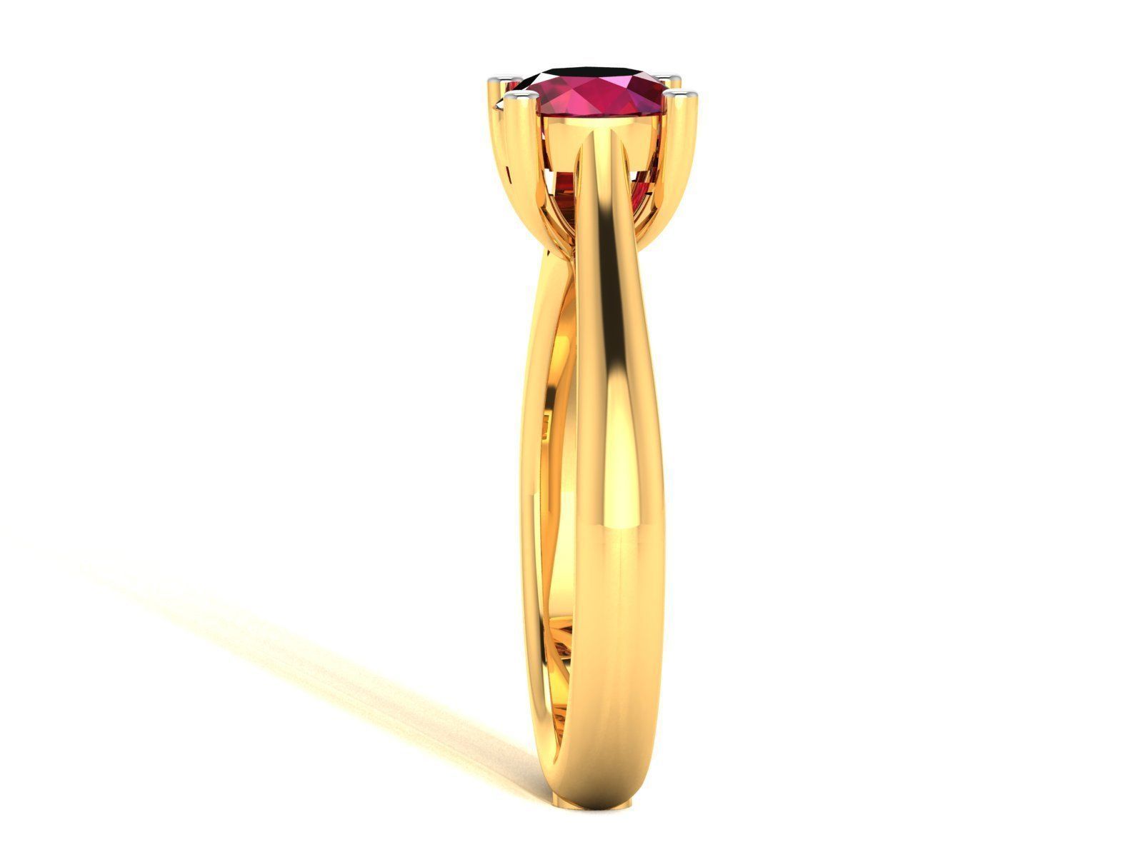 Solitaire Engagement Ring 3D print model_4