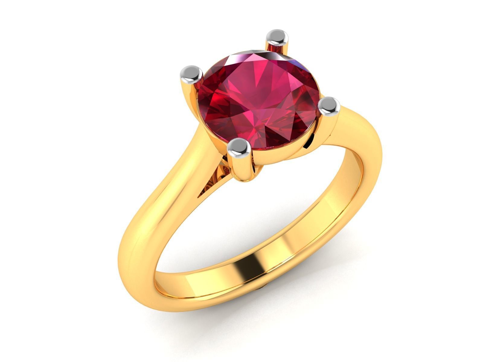 Solitaire Engagement Ring 3D print model_1