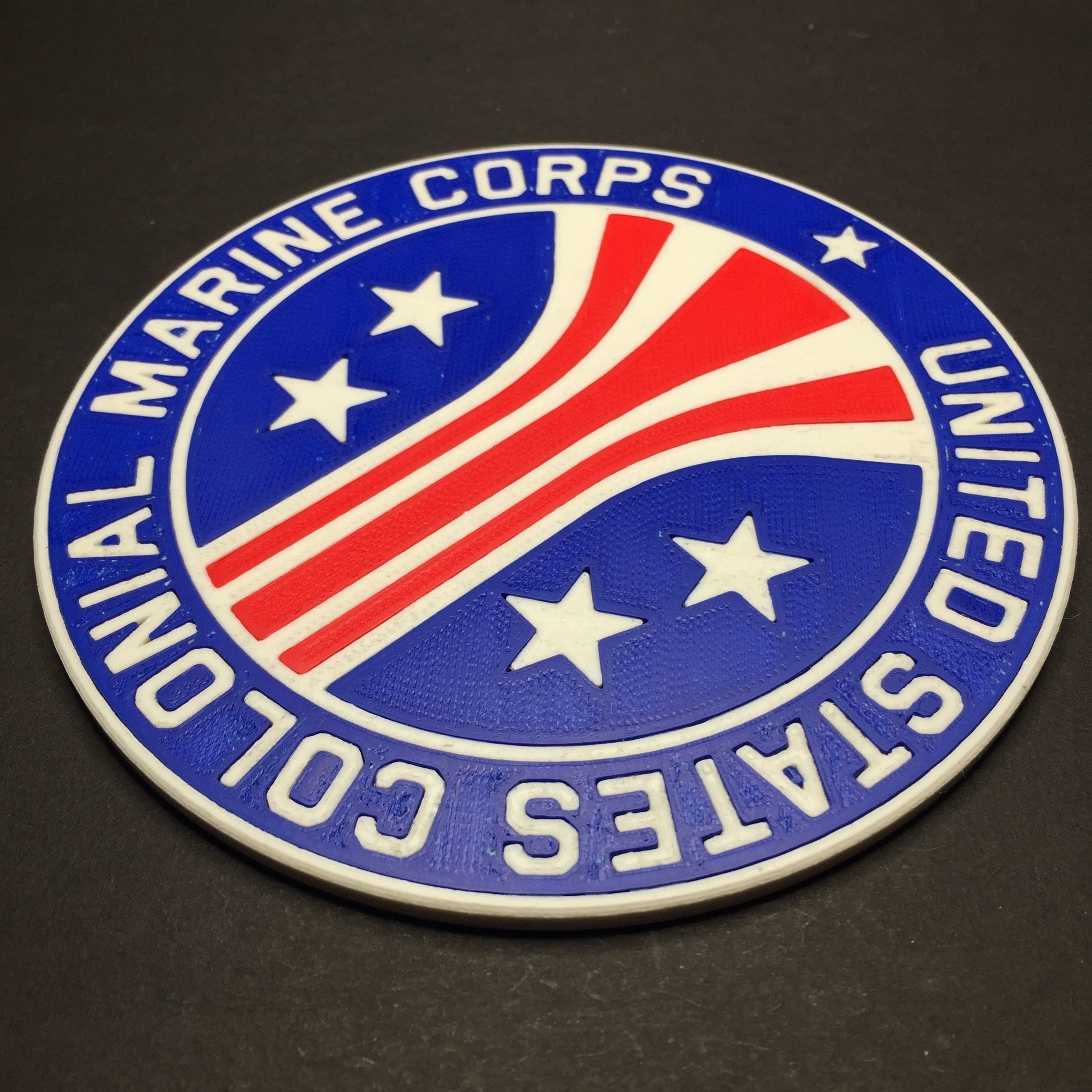 United States Colonial Marine Corps Emblem Coaster 3D print model_3