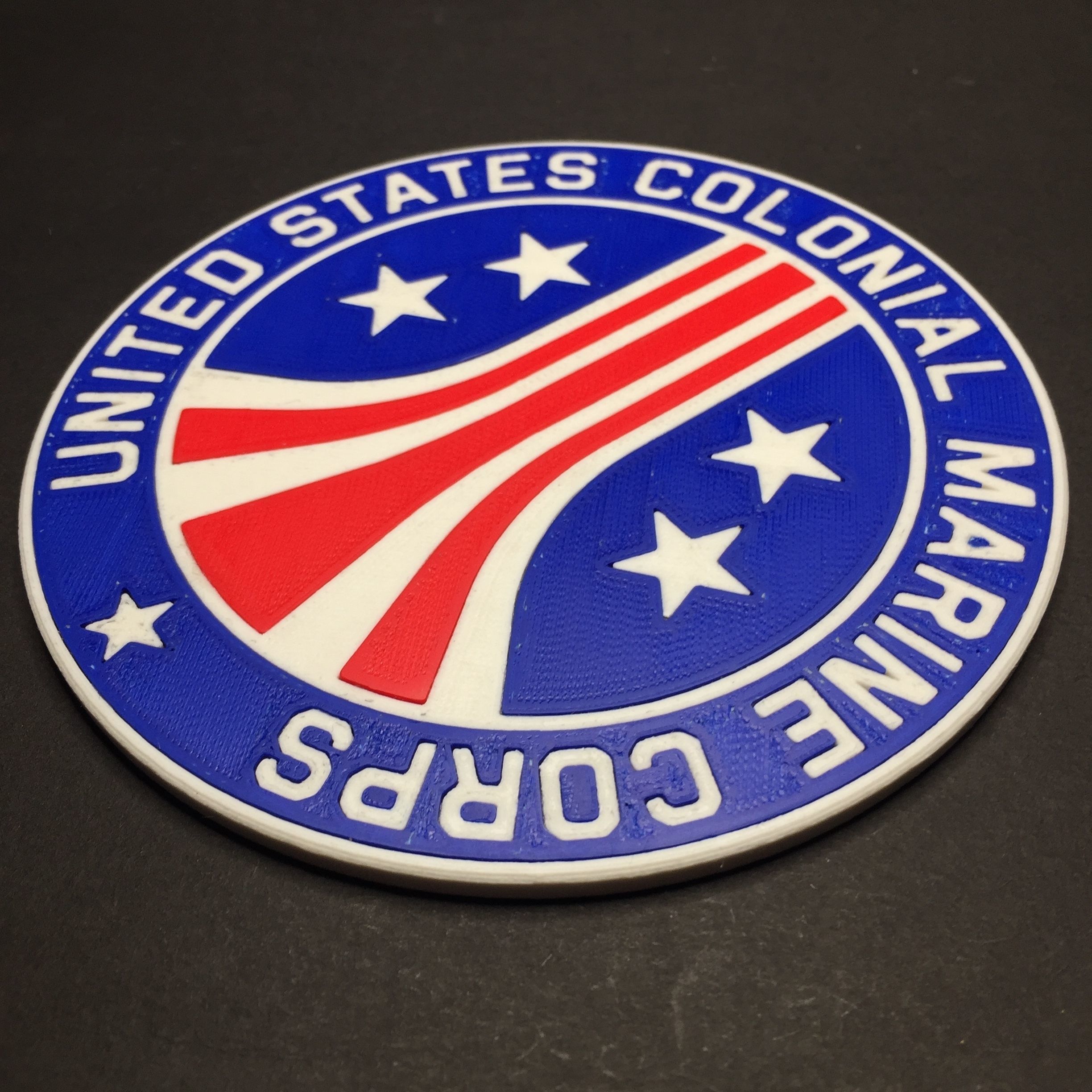United States Colonial Marine Corps Emblem Coaster 3D print model_1