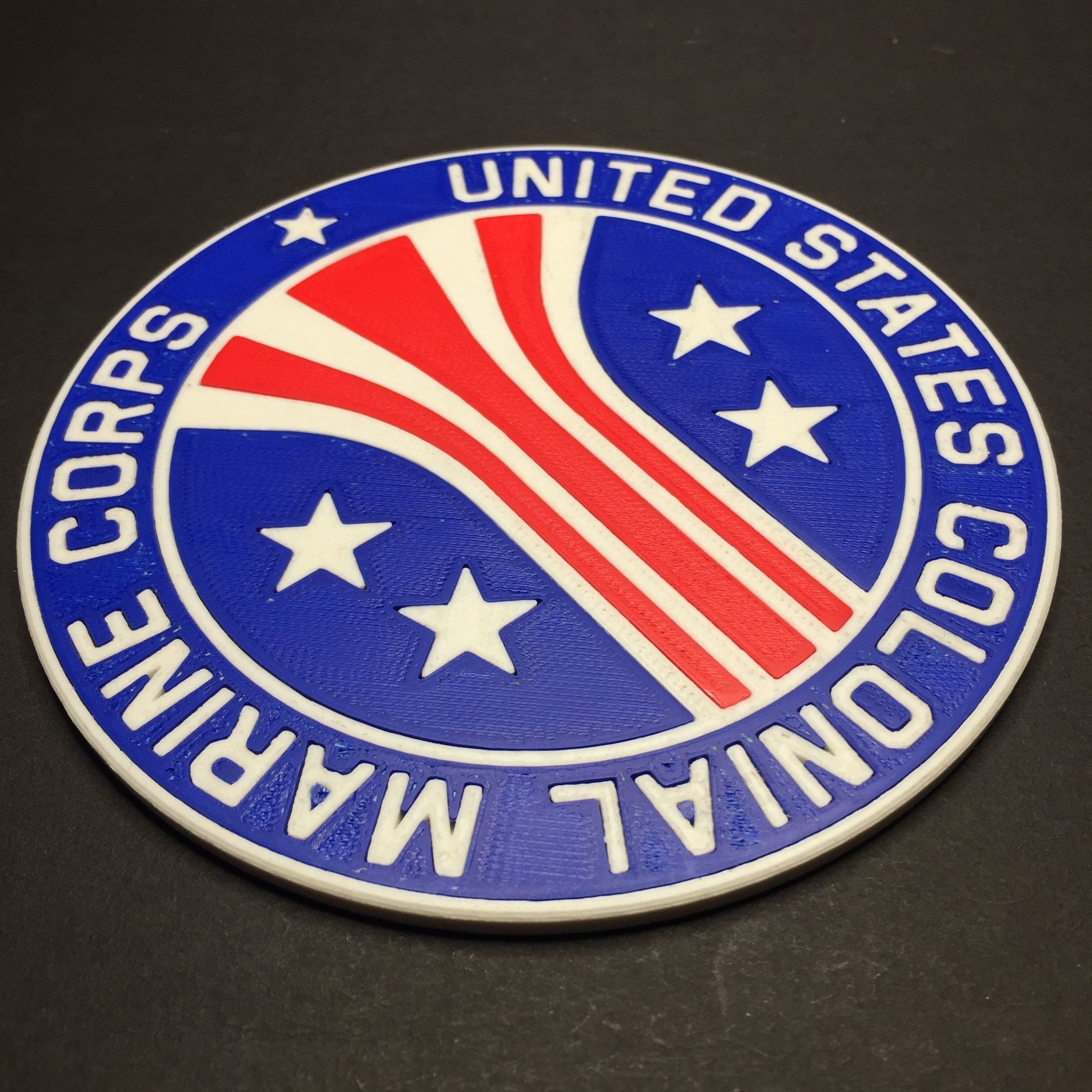 United States Colonial Marine Corps Emblem Coaster 3D print model_2