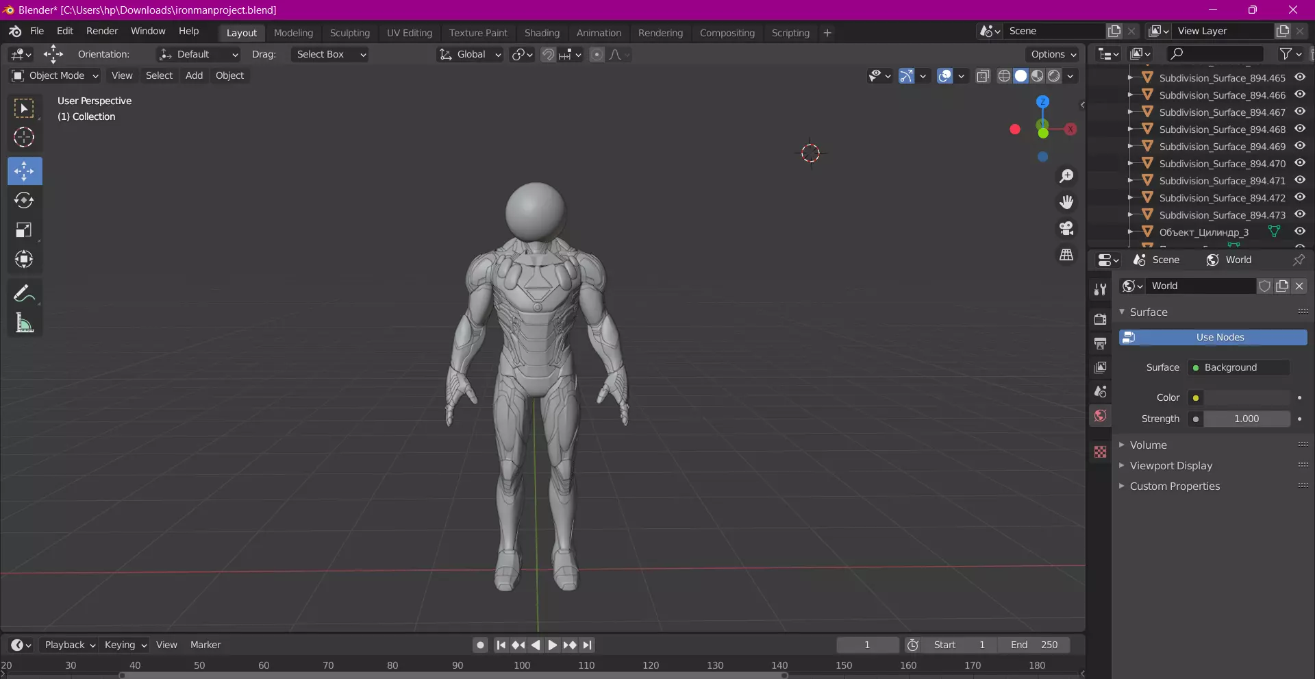 Mysterio human body Free 3D model