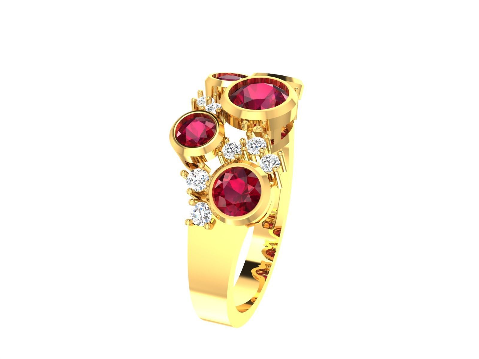 Solitaire Engagement Wedding Rings 3D print model_4