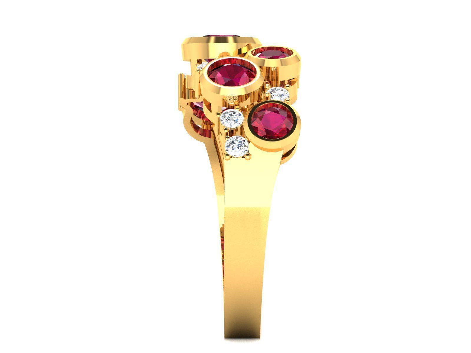 Solitaire Engagement Wedding Rings 3D print model_2