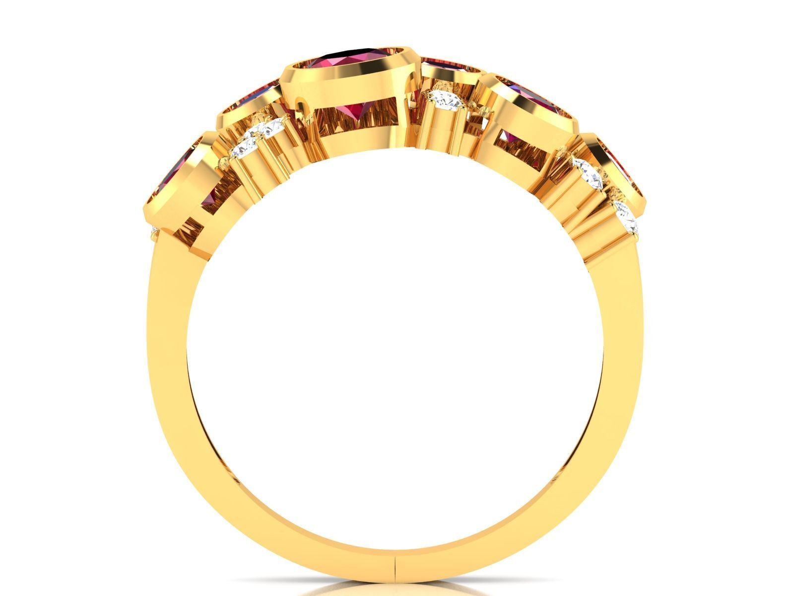 Solitaire Engagement Wedding Rings 3D print model_1