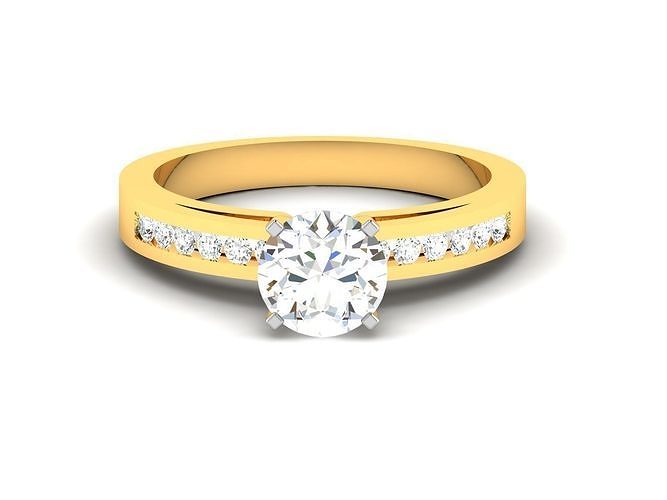 Solitaire Engagement Wedding Rings 3D print model