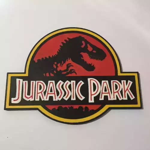 Jurassic Park Logo Coaster 3D print model