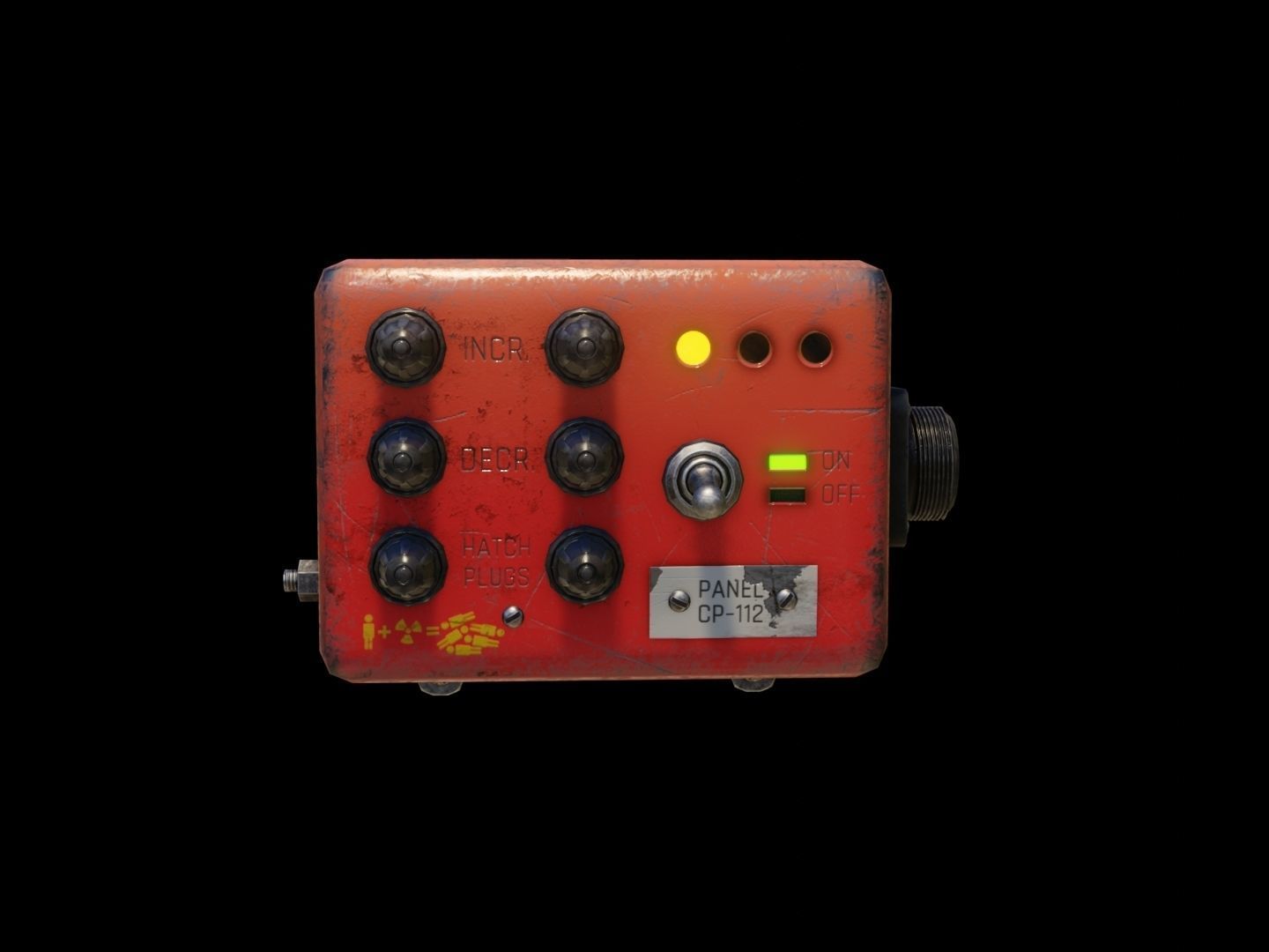 Game-ready Post-apocalyptic Anti-radiation Panel CP-112 Low-poly 3D model_1