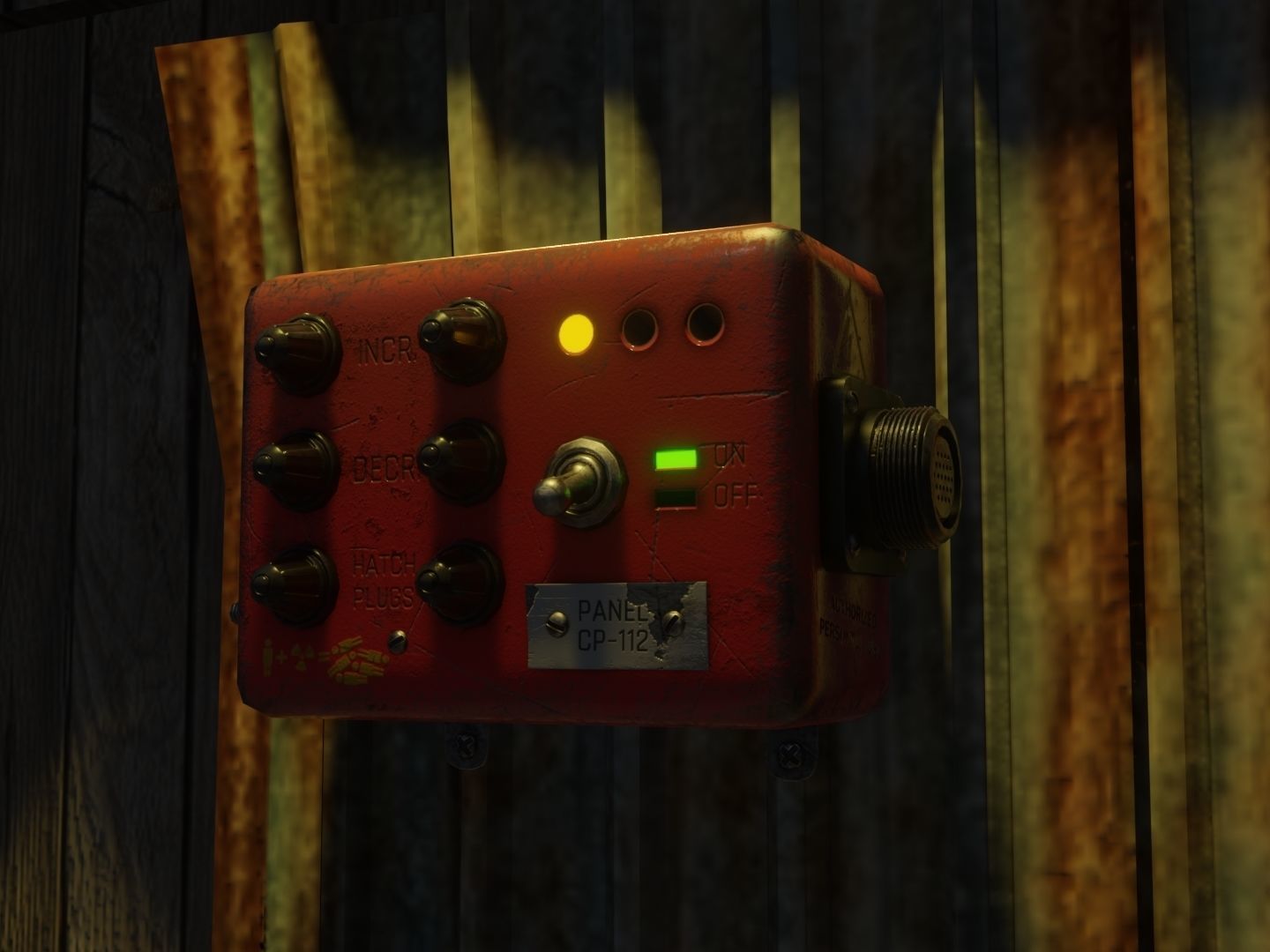 Game-ready Post-apocalyptic Anti-radiation Panel CP-112 Low-poly 3D model_4