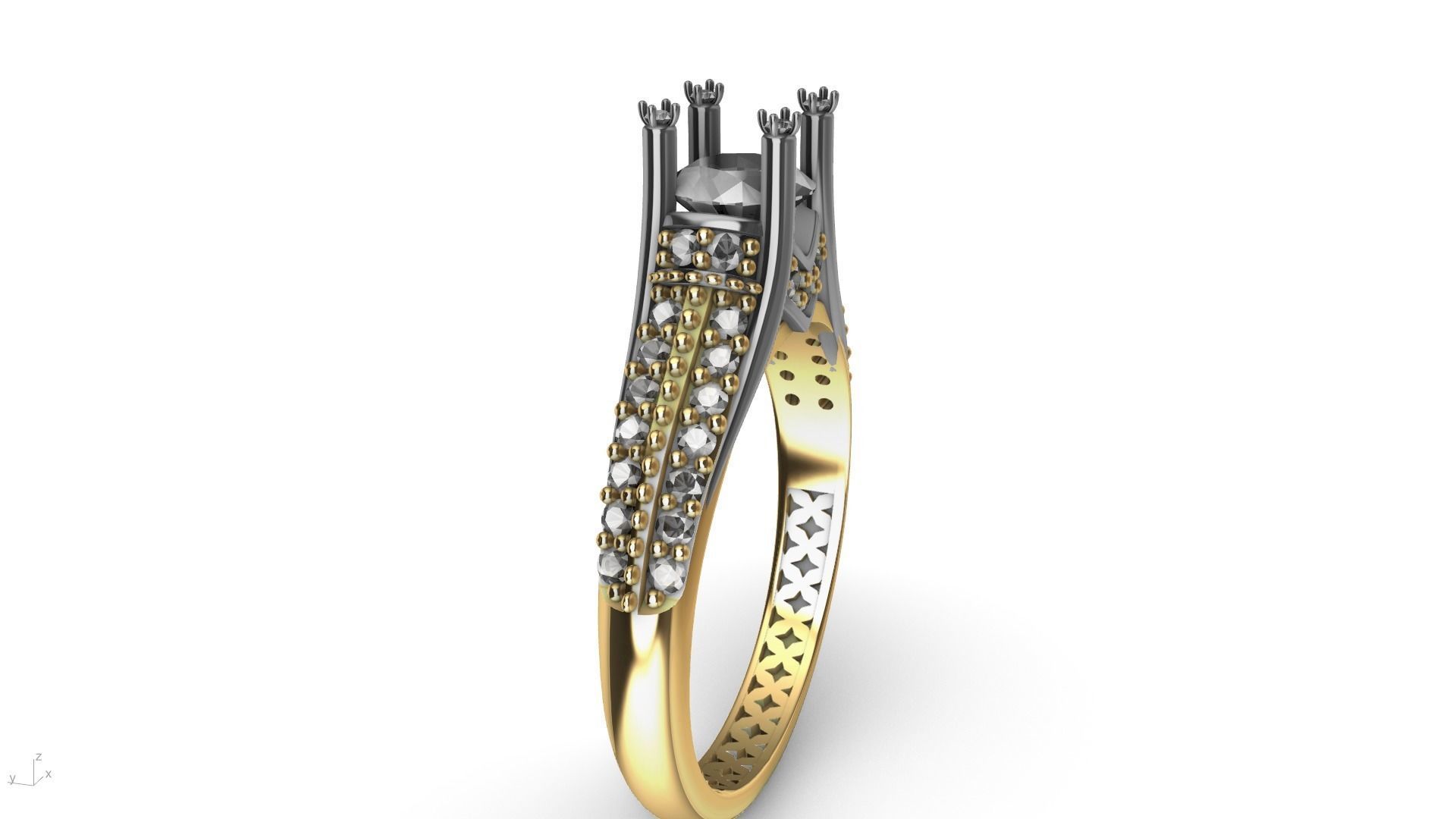two line engagement ring stl verified  3D print model_7