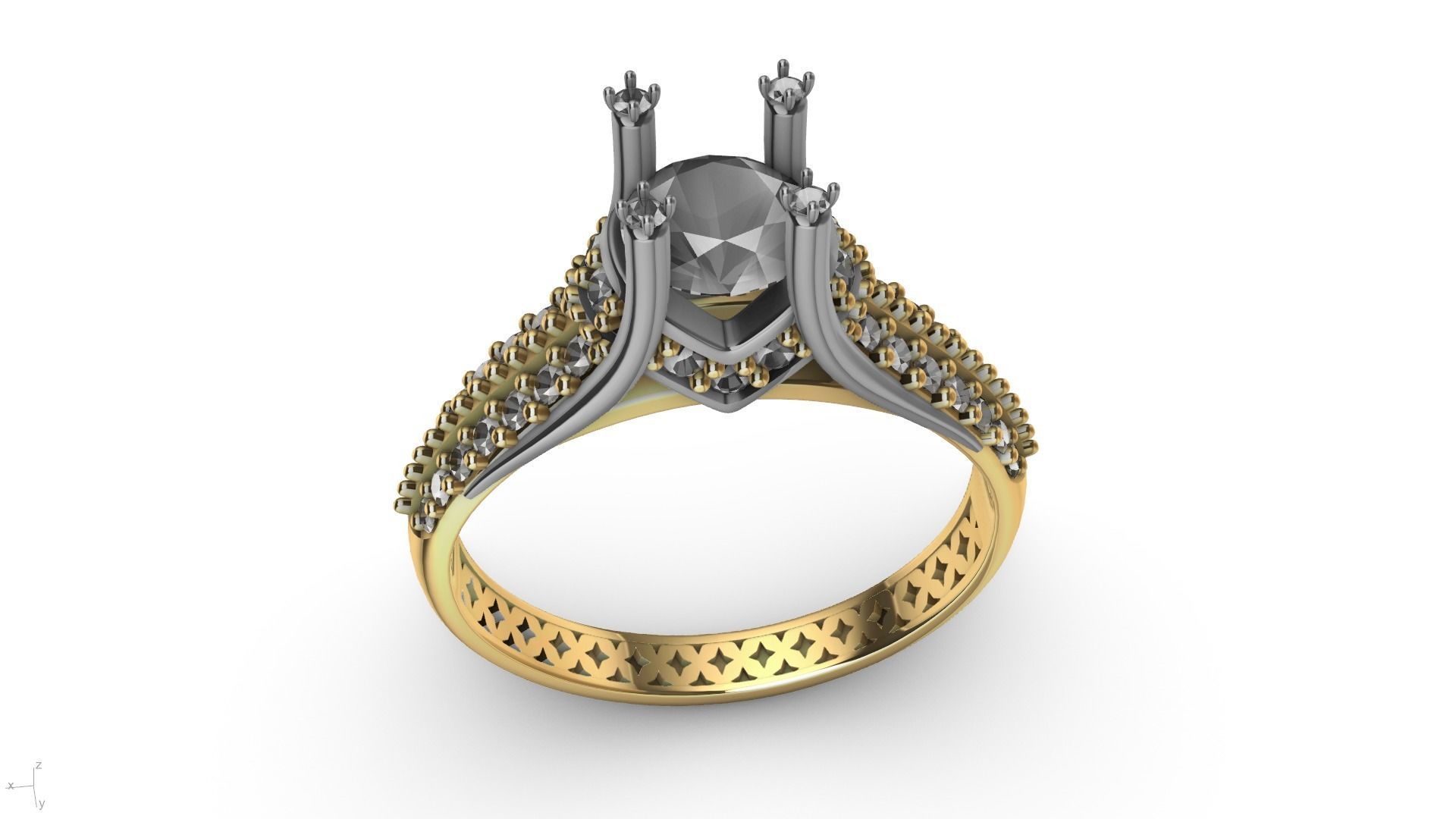 two line engagement ring stl verified  3D print model_3
