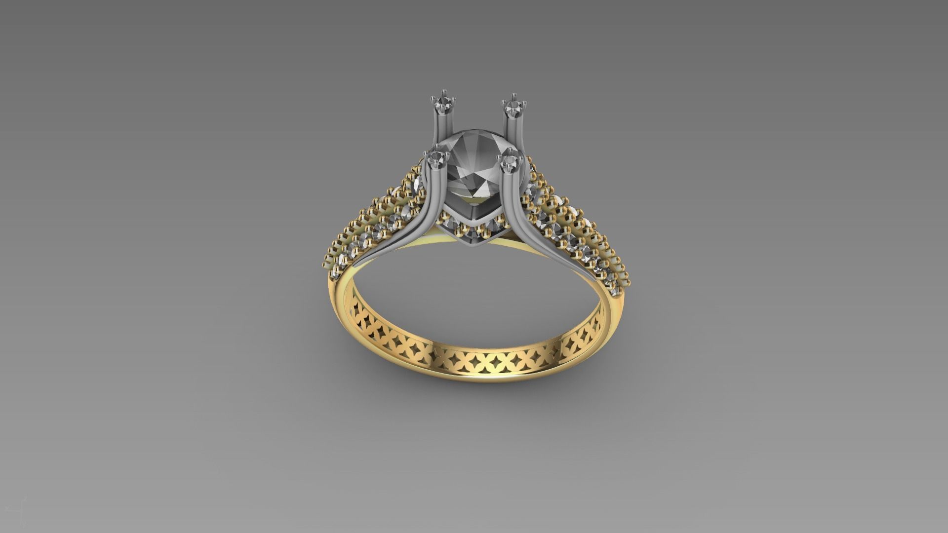 two line engagement ring stl verified  3D print model_18