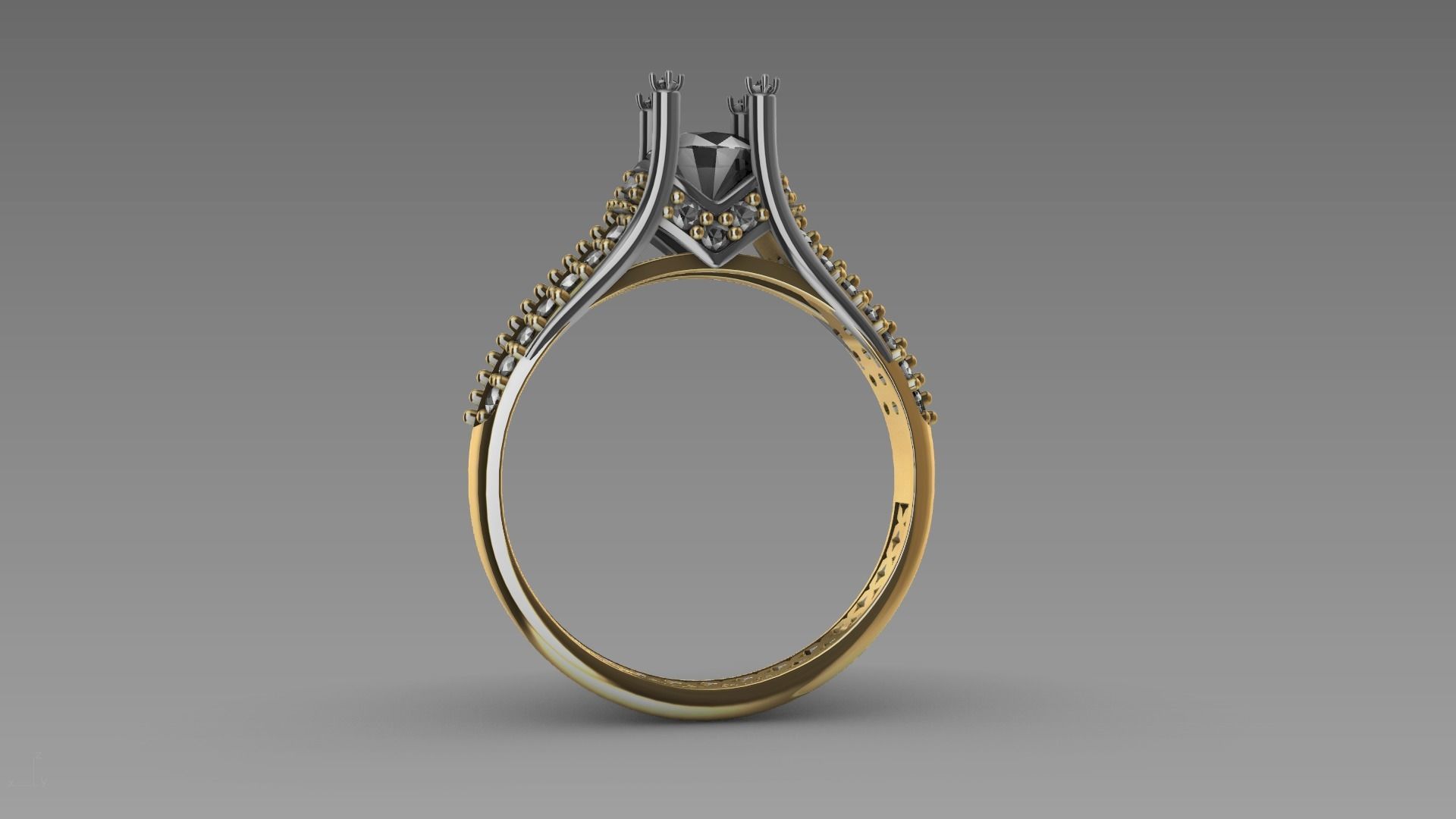 two line engagement ring stl verified  3D print model_22