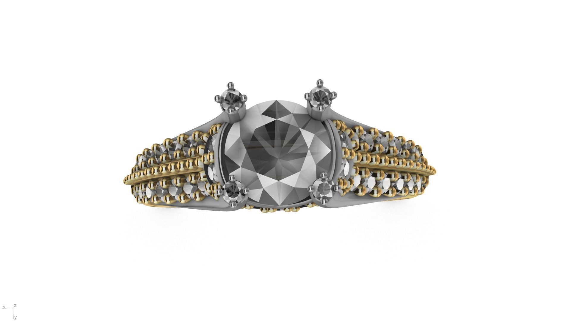 two line engagement ring stl verified  3D print model_4