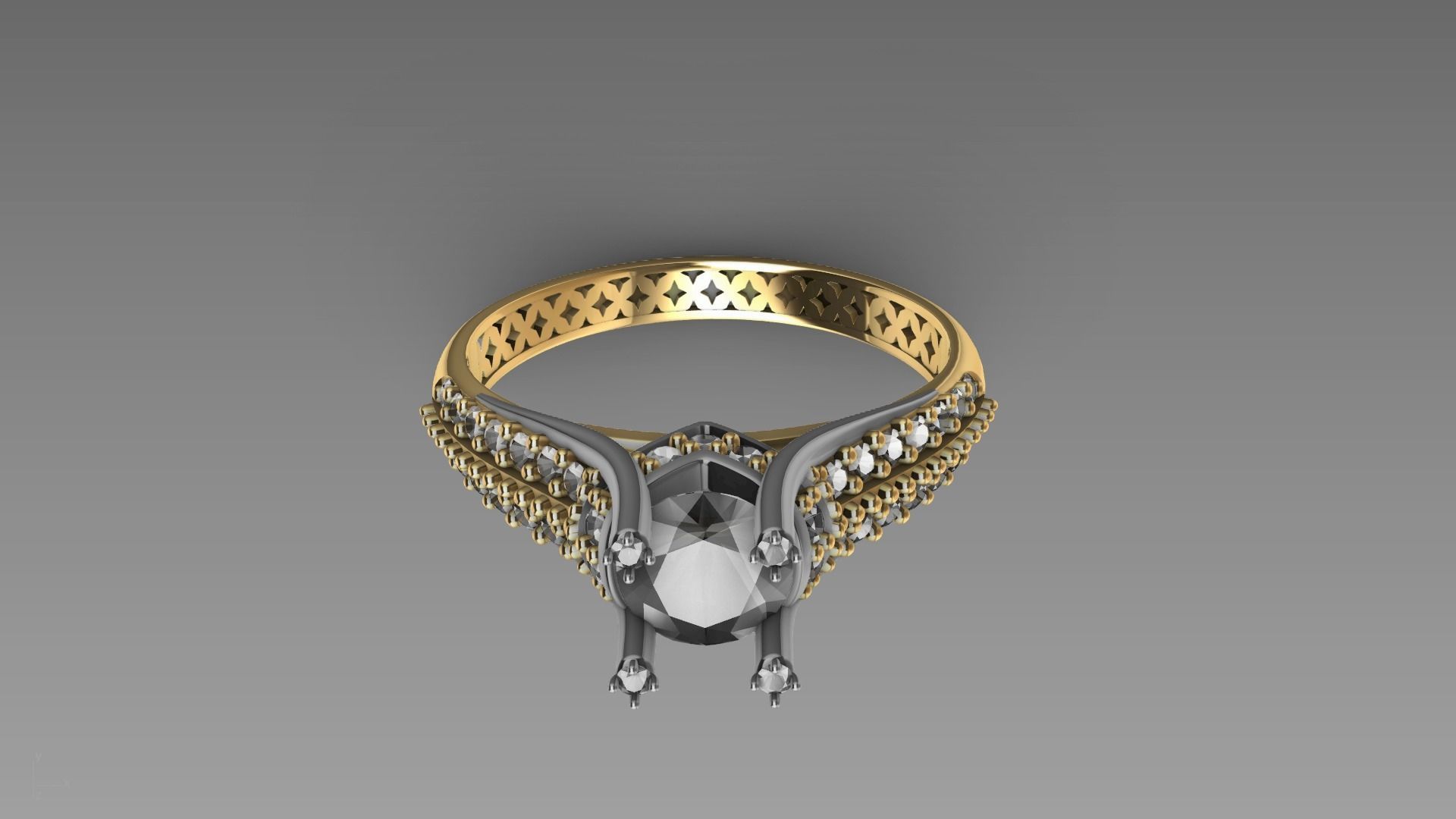 two line engagement ring stl verified  3D print model_25