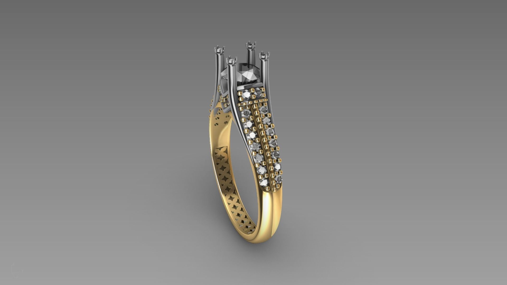 two line engagement ring stl verified  3D print model_30