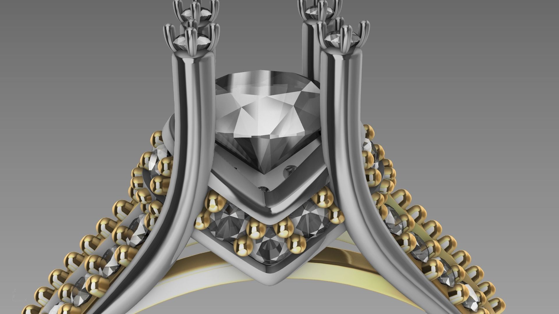 two line engagement ring stl verified  3D print model_29