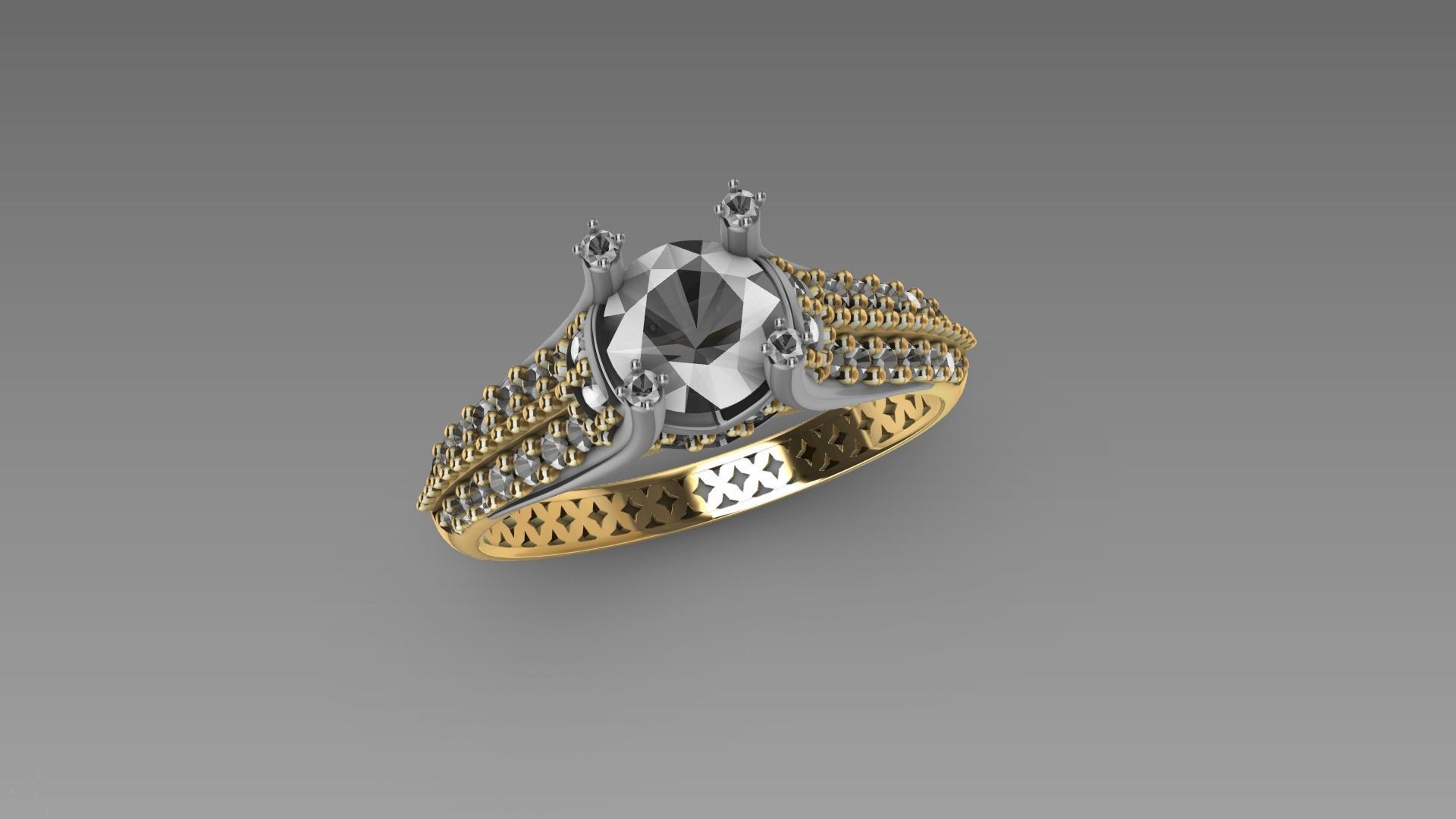 two line engagement ring stl verified  3D print model_21