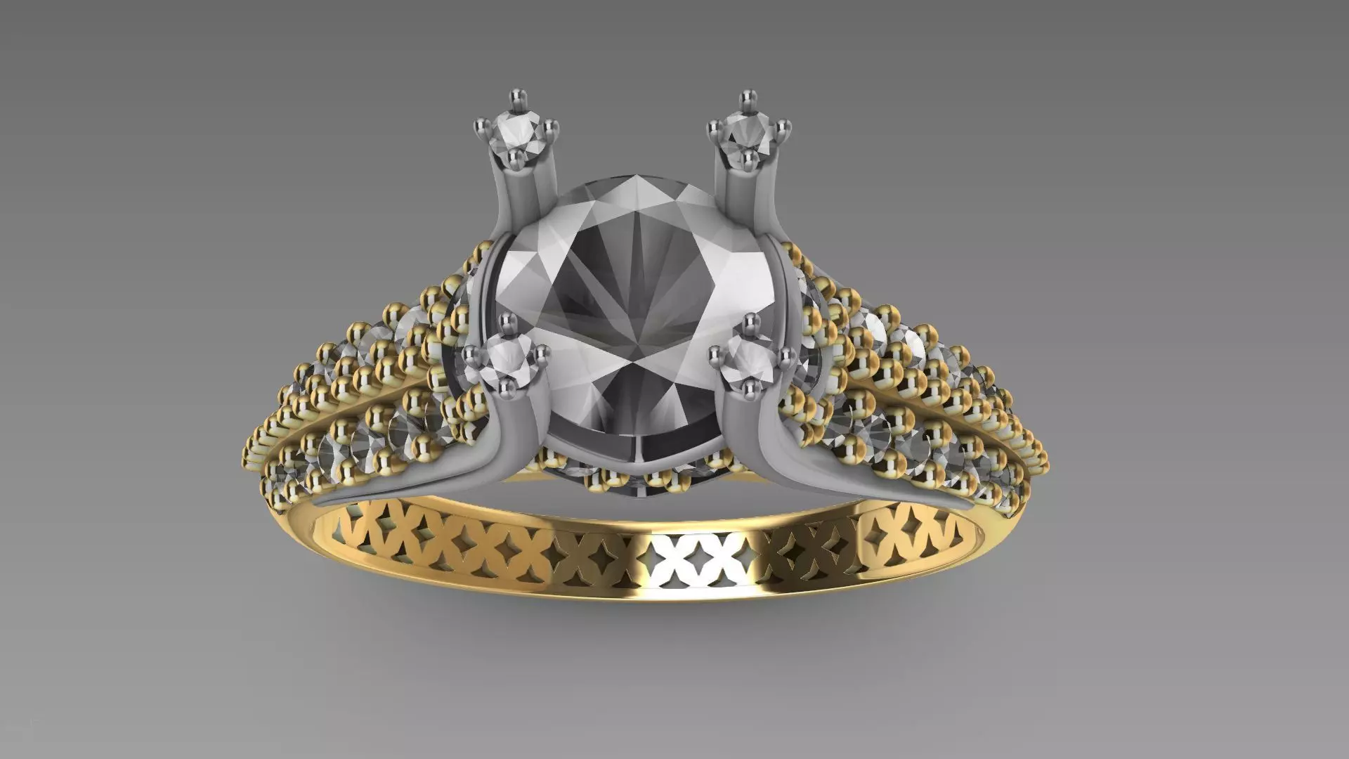 two line engagement ring stl verified  3D print model_0