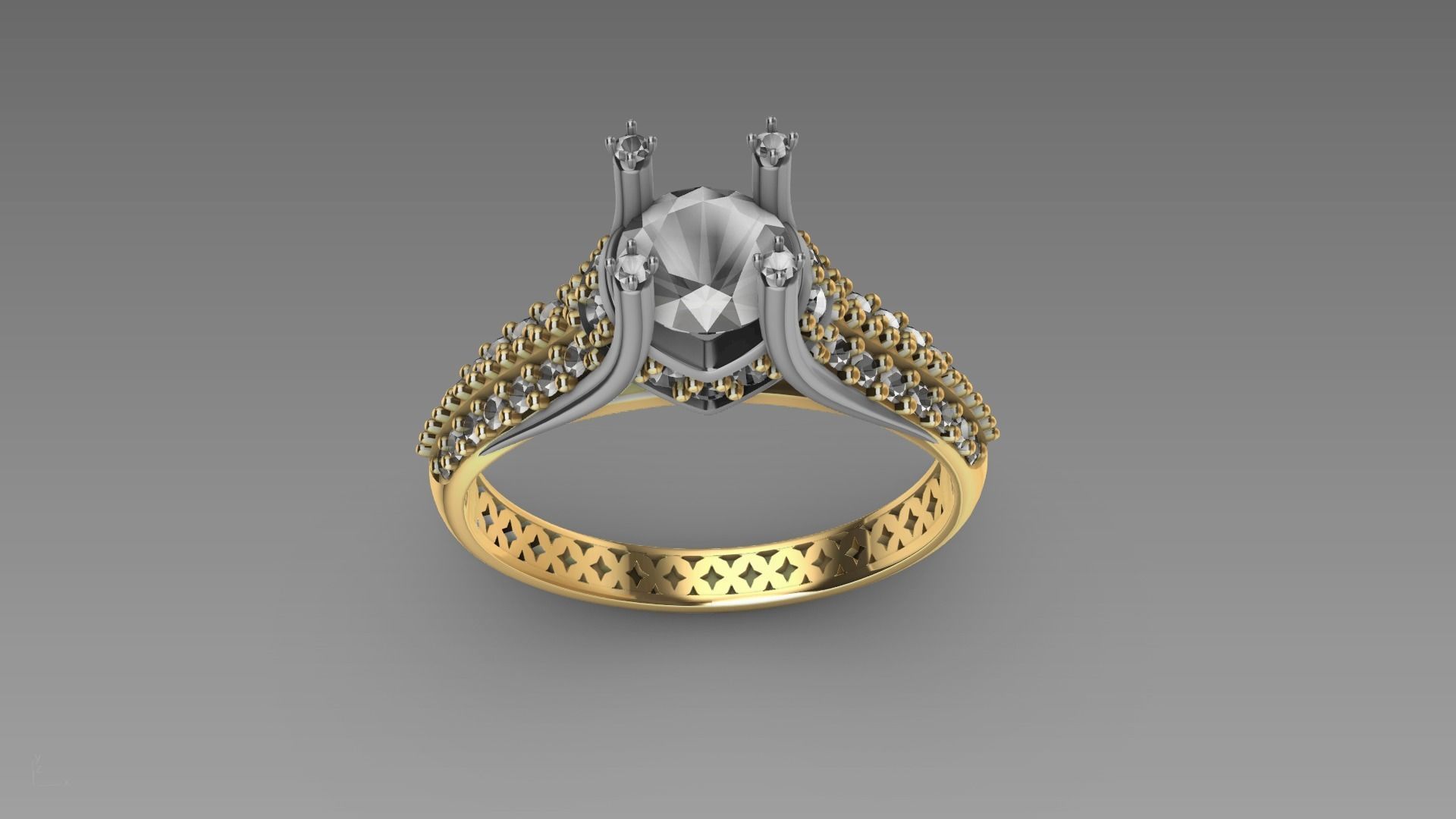 two line engagement ring stl verified  3D print model_24