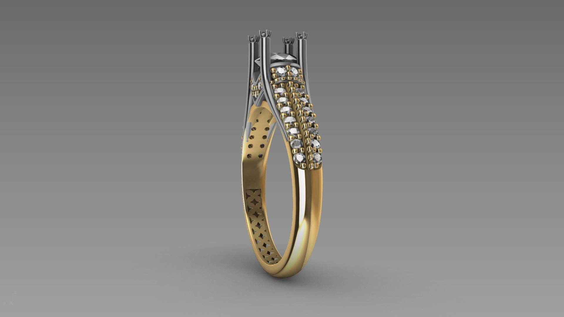 two line engagement ring stl verified  3D print model_23