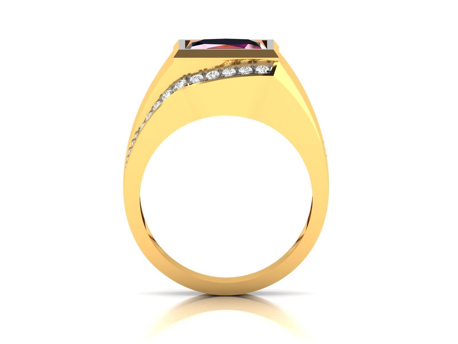 Solitaire Engagement Wedding Princess Rings 3D print model_3